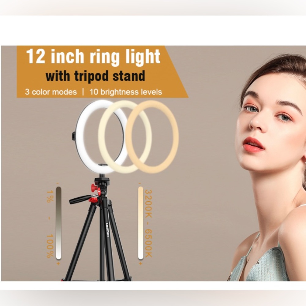 L8STAR LED Ring Light and Video Tripod; Phone Holder for Live Streaming